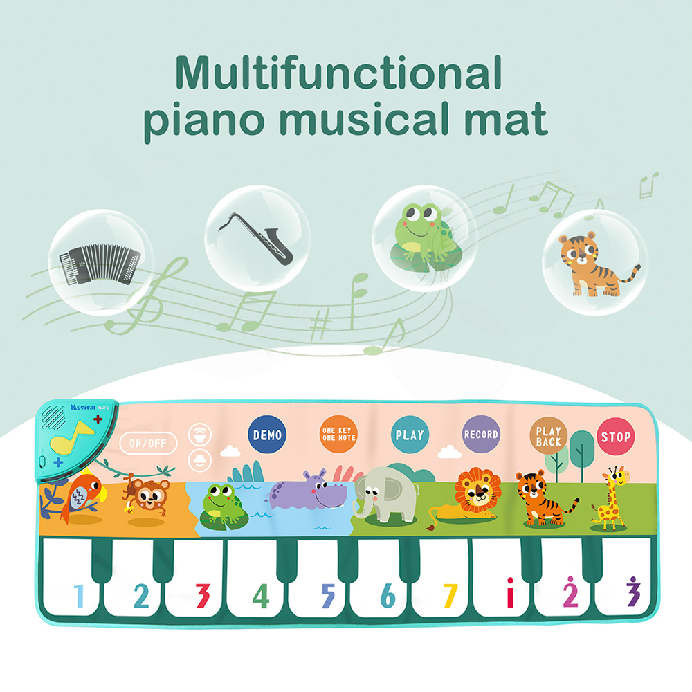Coolplay tapis de Piano Musical pour enfants en bas âge tapis de danse pour clavier de sol avec 8 sons d'animaux tapis pour bébé jouets éducatifs