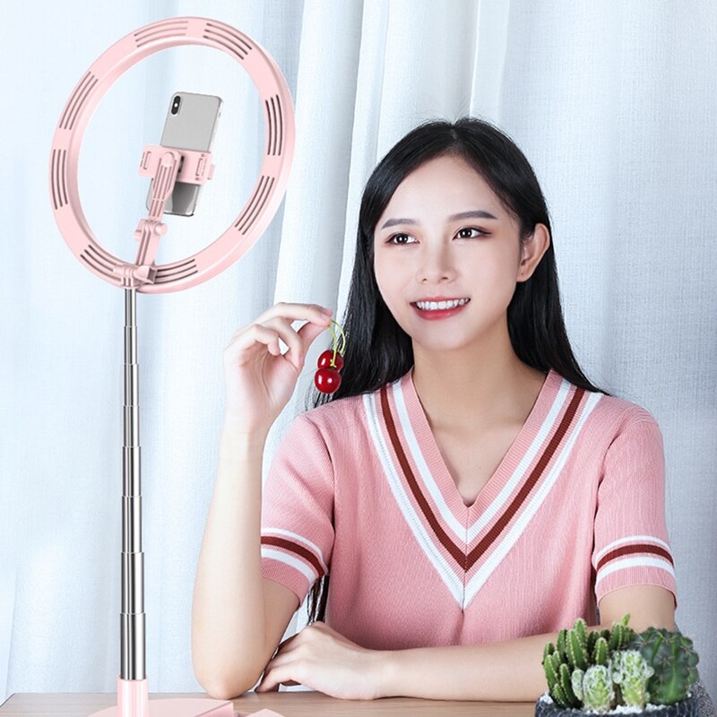 Fill Light LED Ring Light Floor to Ceiling Folding Stand Ring Light for Live Broadcast, Makeup, Beauty