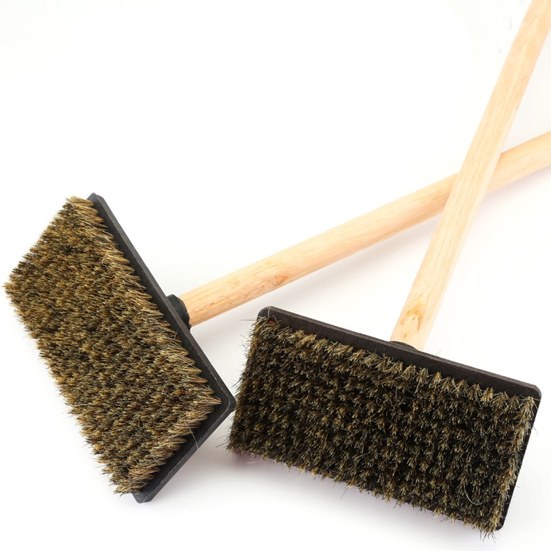 Soft bristle brush tile grout paint cleaner remover wood handle gray water sweeping exterior wall dust brush Construction tools