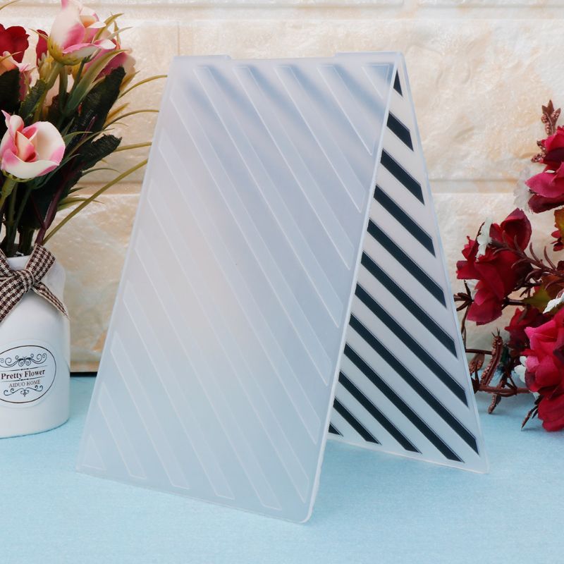 Plastic Embossing Folder Template For DIY Scrapbook Photo Album Card Paper Craft Diagonal Stripes N1HA