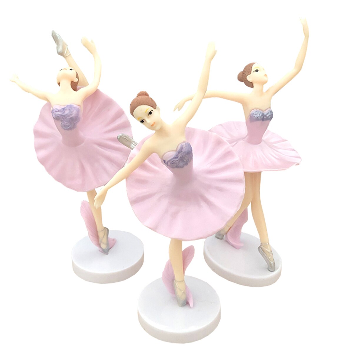 3pcs/set Happy Birthday Dancing Ballet Girls Decoration Cake Topper Wedding Bride and Groom Ornament Party Supplies