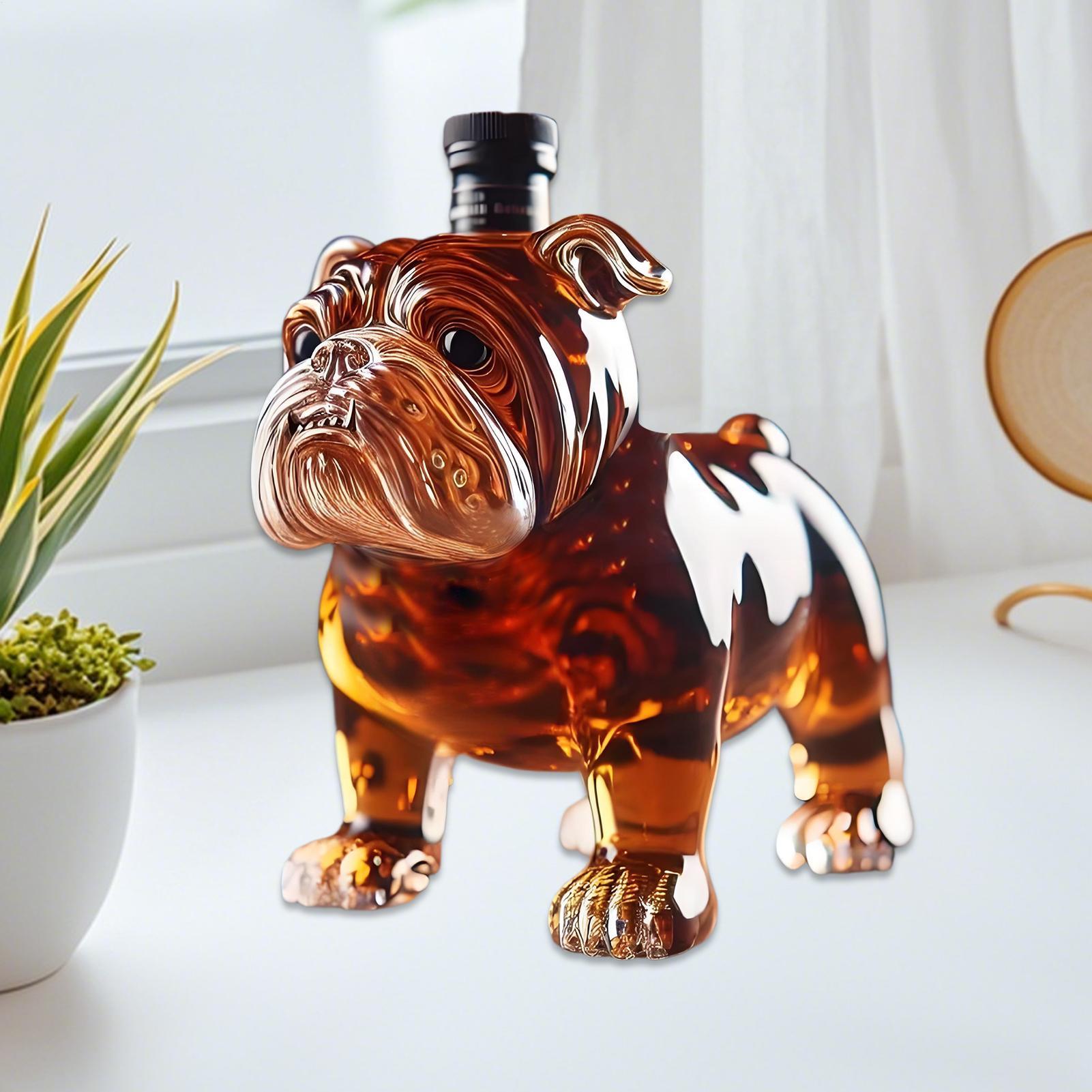 Whiskey Bottle Dog Decanter Bulldog Whiskey Bottle Funny Animal Bulldog Whiskey Glass Decanter For Bar Office Home Pub