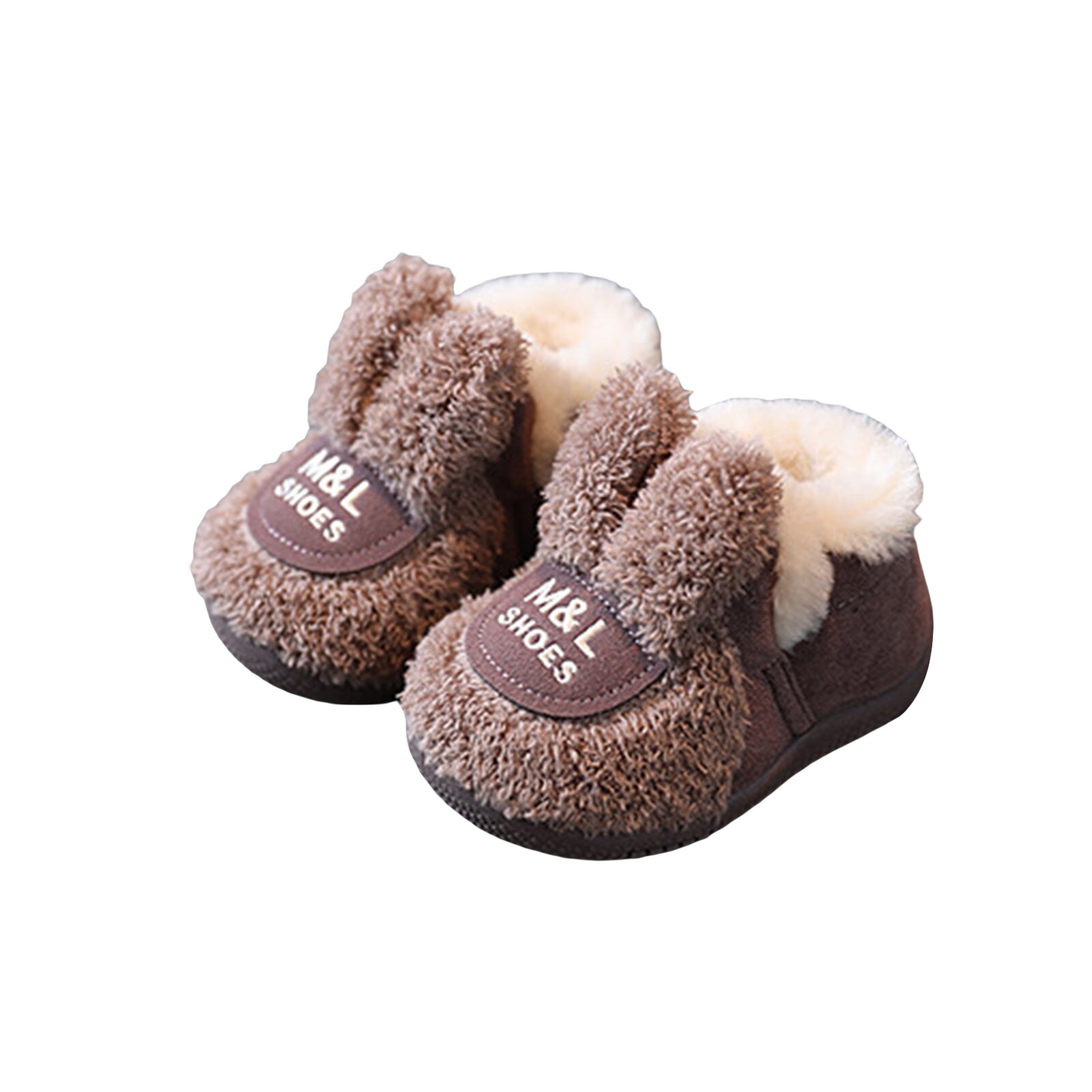 Scarpe adorabili per bambini pantofole per neonati bambino neonato ragazza presepe scarpe simpatico cartone animato orecchie di coniglio antiscivolo Prewalker pantofole per bambini: Cachi / 13