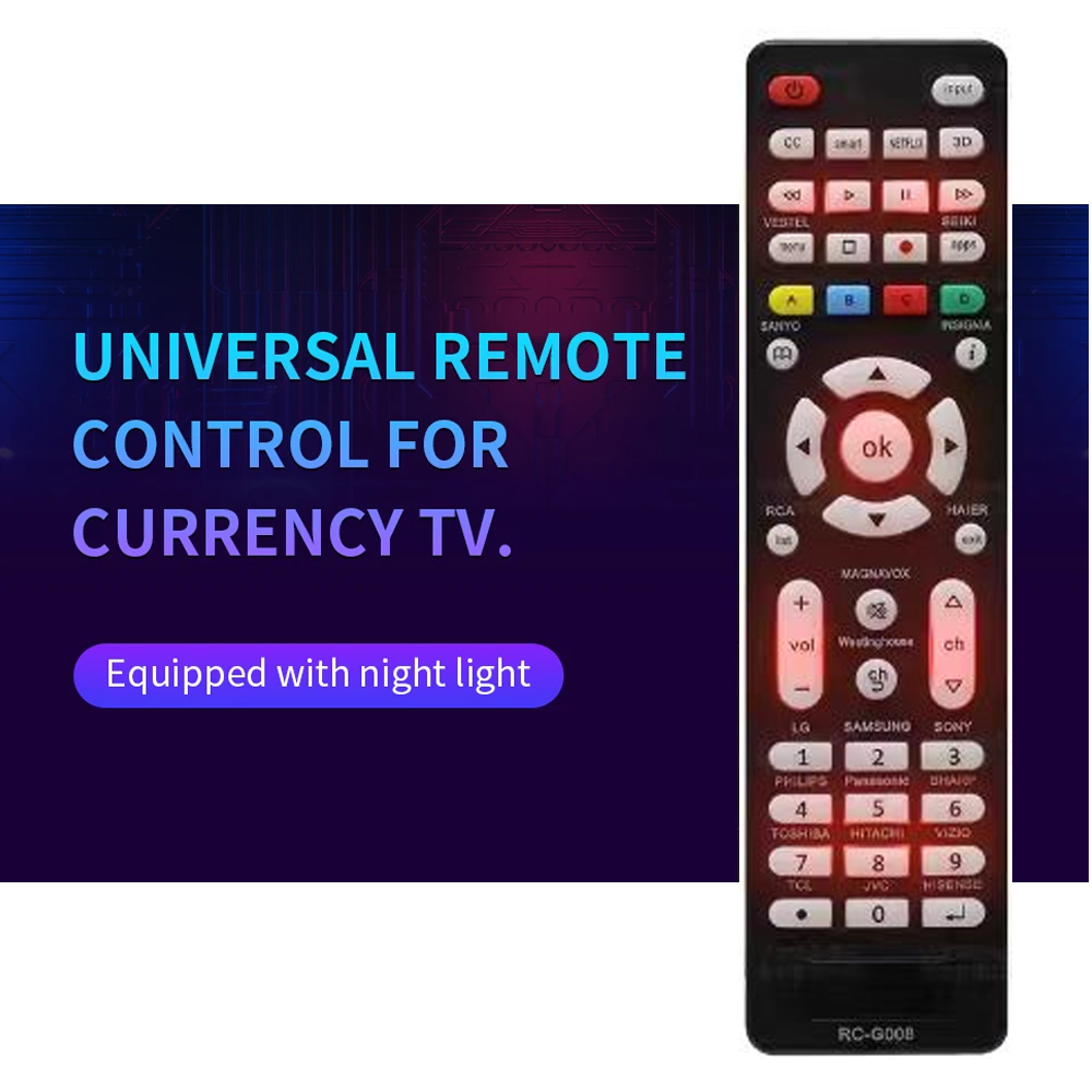 RC-G008 Replcement Remote Control for All models and brands TV with Light in the night: Default Title