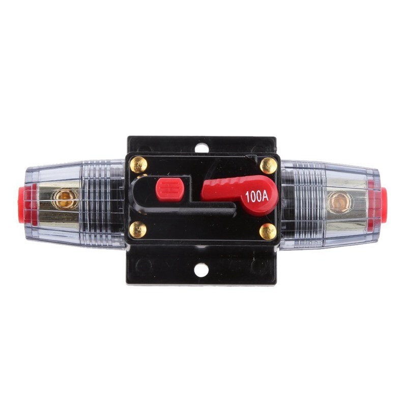 12V-24V Inline Auto Circuit Breaker 100A Manual Reset Switch Car o Fuse: Default Title