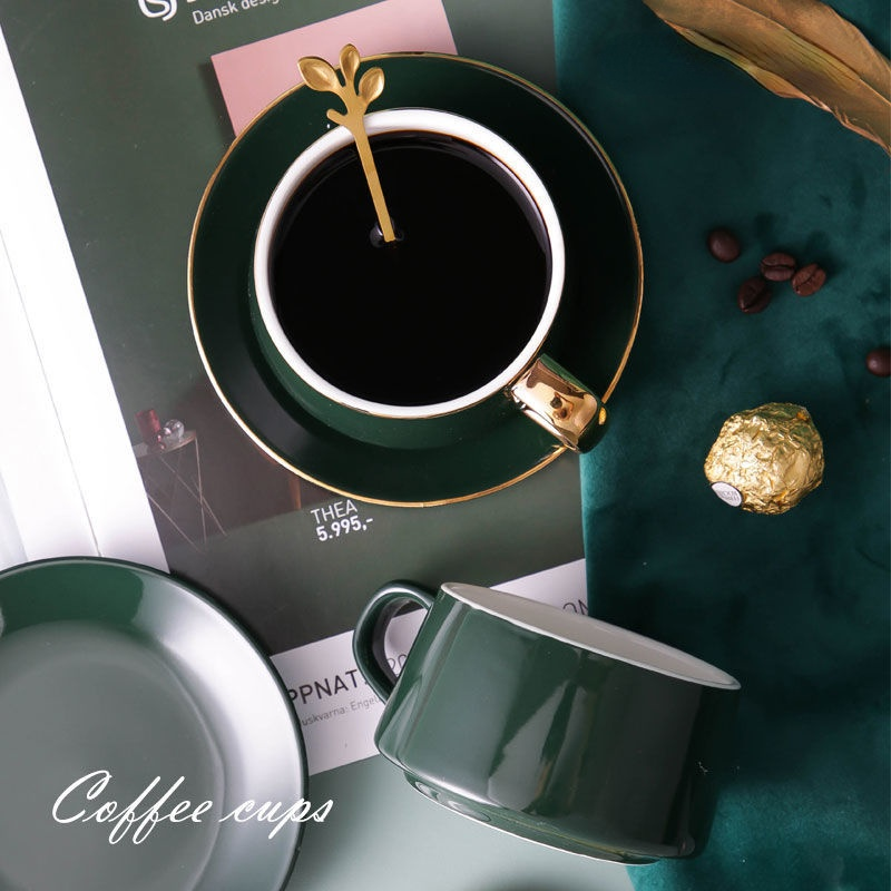 Pair of ceramic coffee cups and saucers, set of single european mugs, cups with spoons and lids, espresso cups, espresso cups, tazas