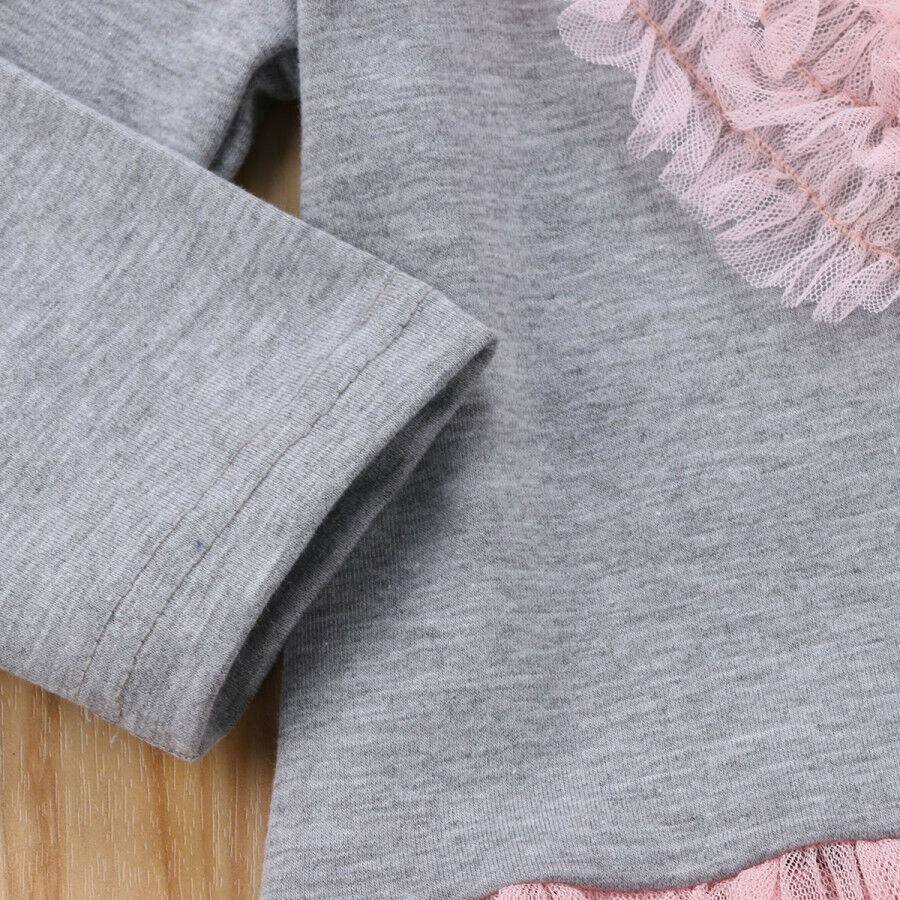 Robe Tutu en dentelle pour bébé fille, sweat-shirt à manches longues en Tulle, vêtements pour enfants