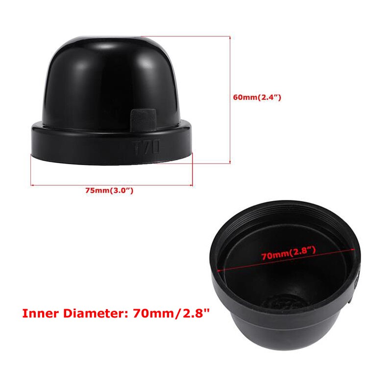 Oslamp 1 Pair HID/LED Headlight Housing Dust Covers Rubber Waterproof Dustproof Headlamp Seal Dust Cap Car Styling Accessories: 70mm