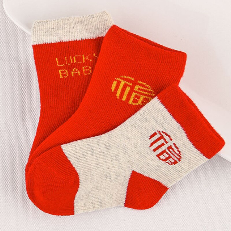 3 paar/einstellen chinesische herbst-Winter-socken, verrotten, für jungen und mädchen, ohne naht, neugeborenensocken, babyaccessoires, kleinkindsocken