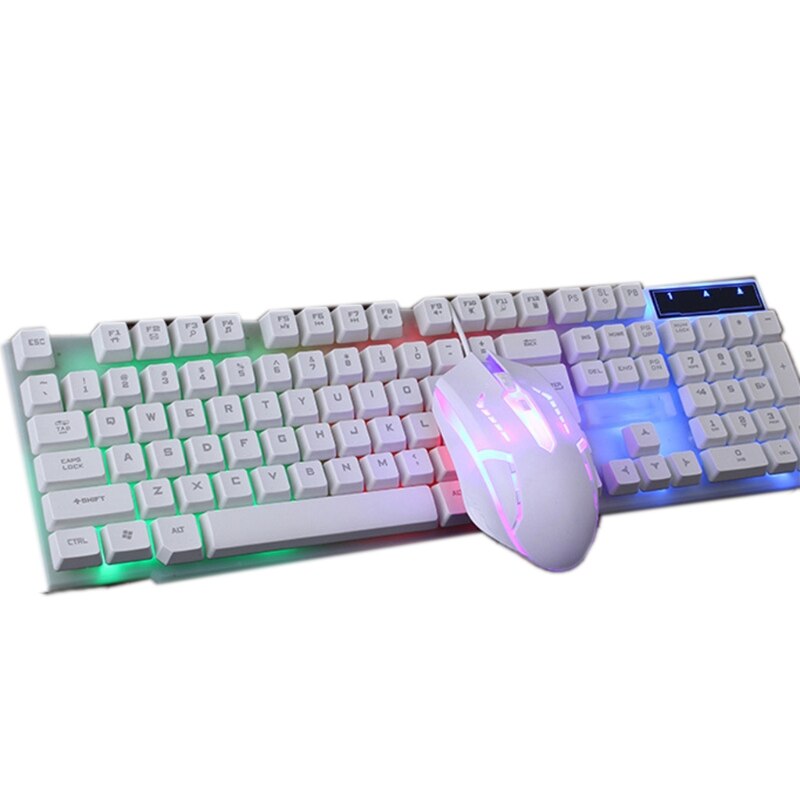 Combo PC Gamer LED Gaming Keyboard And Mouse Set Wired 2.4G Keyboard Gamer Keyboard Illuminated Gaming Keyboard Set: W