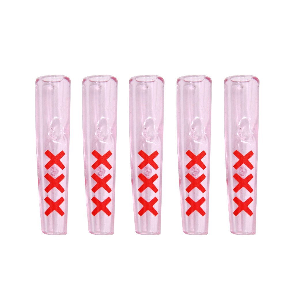 5 X Kegel Roken Mond-Tips Glas Herbruikbare Filter Tips Mond-Tips Glazen Kegel Kunstenaar Mond Tips: Pink-XXX