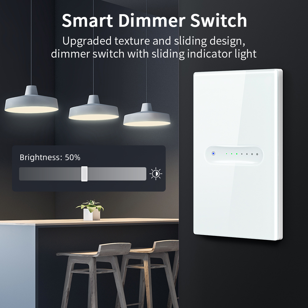 AVATTO Tuya Smart WiFi/ZigBee Wall Touch Light Dimmer Switch US Dimmer Switch Smart Life APP Remote Control，Alexa Google Home