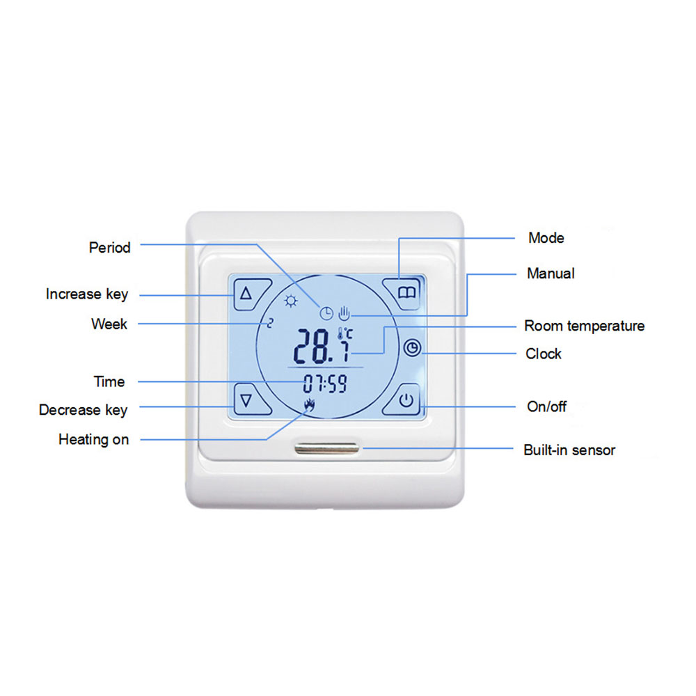 Thermostat LCD Programmable Digital Room Floor Heating Digital Thermostat Touch Screen Warming Floor Temperature Controller