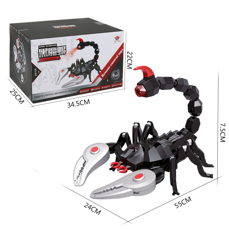 Spray elektrisk fjernbetjening scorpion  rc 55cm stor størrelse 360 graders rotation vanskelig spoof simulation lysemitterende krybdyr legetøj: Farveboks