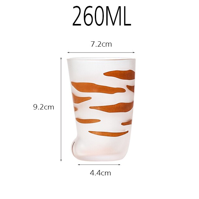 Katt pote kopp melk glass frostet glass søt katt fot klo utskrift krus katt klo kaffe melk glass kopp låve frokost kopp: 260 ml liten kopp