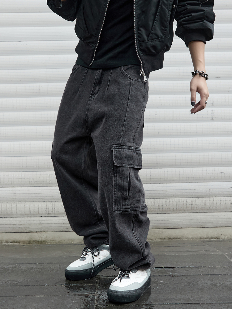 Y2k nuevos pantalones vaqueros holgados para hombre, pantalones Harajuku de Hip Hop, pantalones vaqueros de pierna ancha, ropa de calle para hombre, pantalones Cargo coreanos de gran tamaño