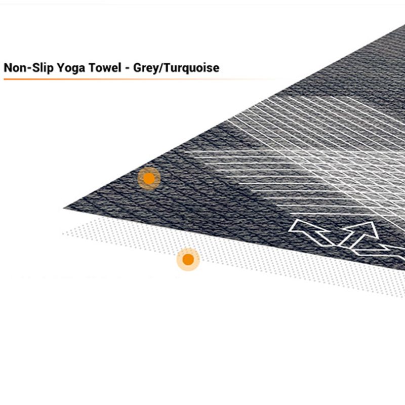 Sammenklappeligt dobbeltsidet yogahåndklæde med skridsikre perler, svedabsorberende måtten overlay silikone partikler mikrofiber