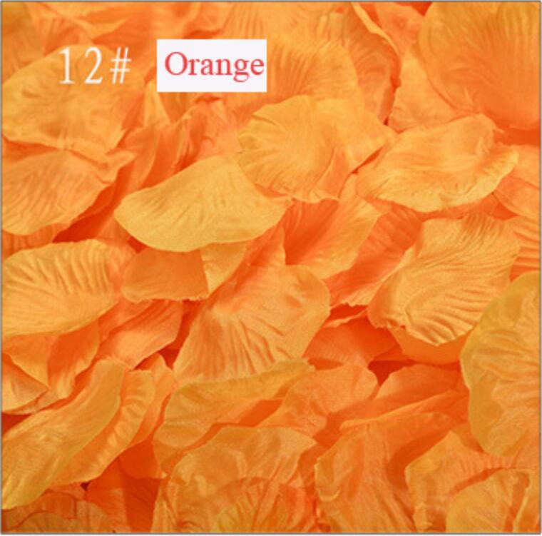 500 stk / parti silke rosenblade blomsterblade kronblade bryllup forsyninger favor fest dekorationer grøn gylden sort farve: Orange