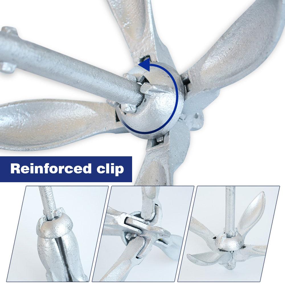 Folding Anchor Fishing Accessories for Kayak Canoe Boat Marine Watercraft Aluminum Lightweight Small Watercraft Anchor