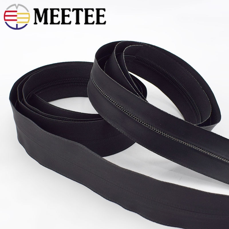 2/4M 3# 5# Waterproof Zippers Black Invisible Nylon Zipper For Sewing Outdoor Jacket Bags Suitcases Coil Zips DIY Accessories