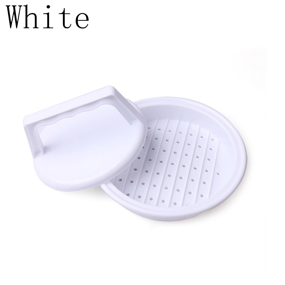 Fabricante de hamburguesas 3 en 1, utensilio antiadherente para hamburguesas, práctico y duradero, molde de prensa para parrilla de ternera, accesorios de cocina: White