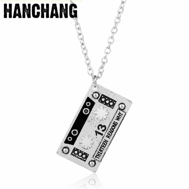 13 Thirteen Reasons Why Pendant Necklace Punk Tape Alloy Statement Necklace Men Women Jewelry