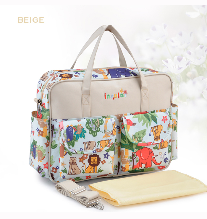 Comme cette momie maternité Nappy sac bébé couches sacs mère Oxford imperméable à l'eau grand sac à bandoulière soins infirmiers: Beige baby bag