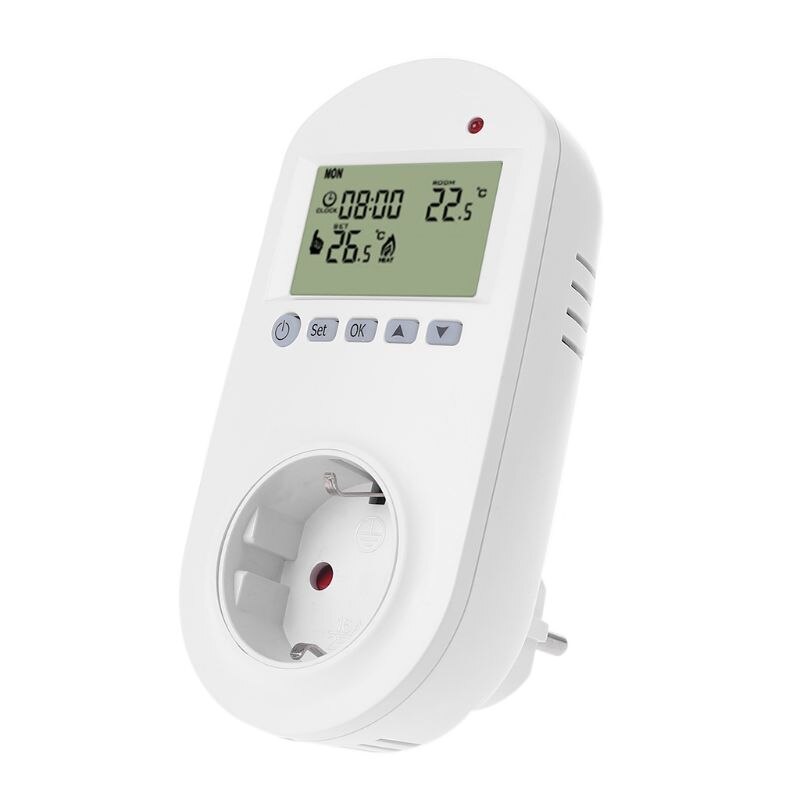 Programmierbare Stecker in Thermostat EU Buchse 16A Elektrische Heizung Fußbodenheizung Zimmer Temperatur Regler
