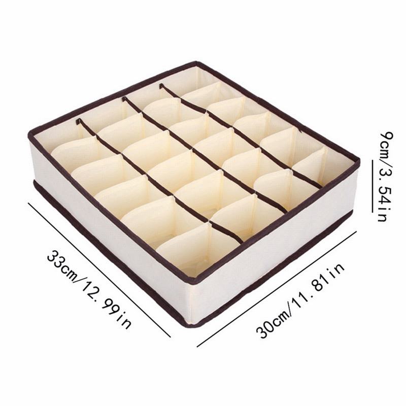 4pcs/Set Underwear Bra Organizer Storage Box 2 Colors Drawer Closet Organizers Boxes For Underwear Scarfs Socks Bra Multi Size: 24 girds