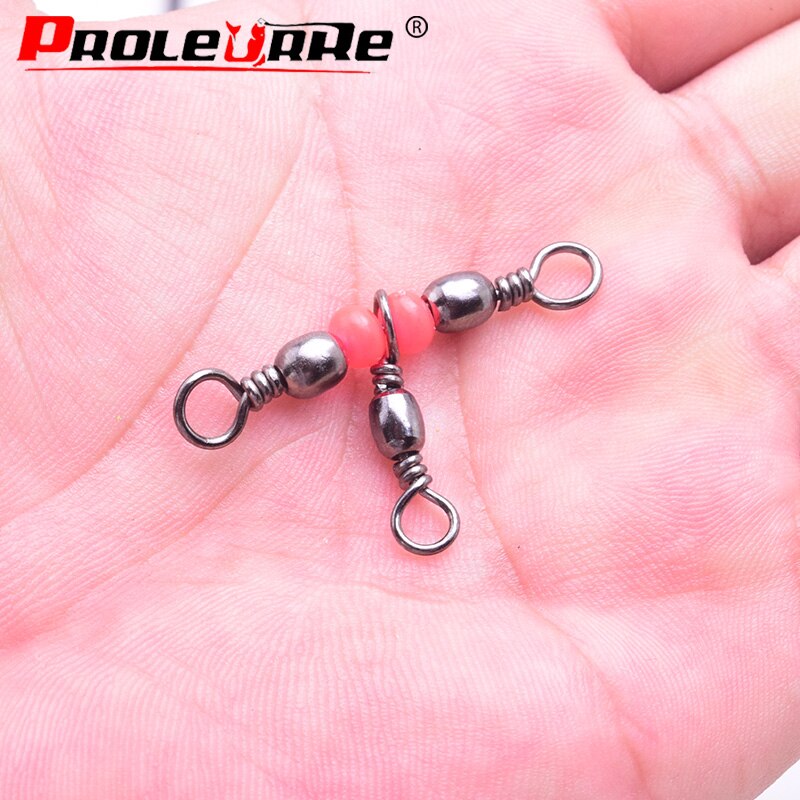 Molinetes de aço inoxidável, acessórios de pesca conector giratório de 3 vias giratórias, para pesca marítima, 10 peças