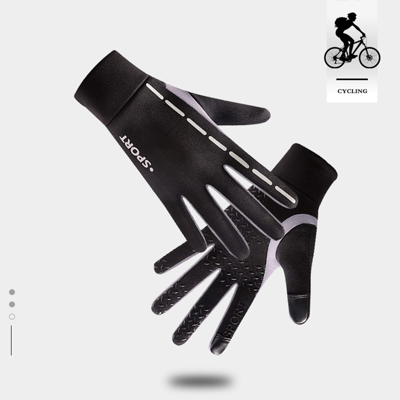 Anti-Unterhose Touchscreen Fahrrad Handschuhe MTB Sport Stoßfest Radfahren Handschuhe Winddicht Warme Nacht Reflektierende Streifen Fahrrad Handschuhe