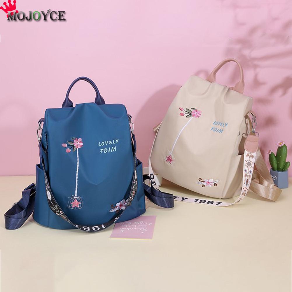 Achats en plein air accessoires fournitures femmes sac à dos fleur broderie épaule sacs d'école Anti-vol voyage sac à dos