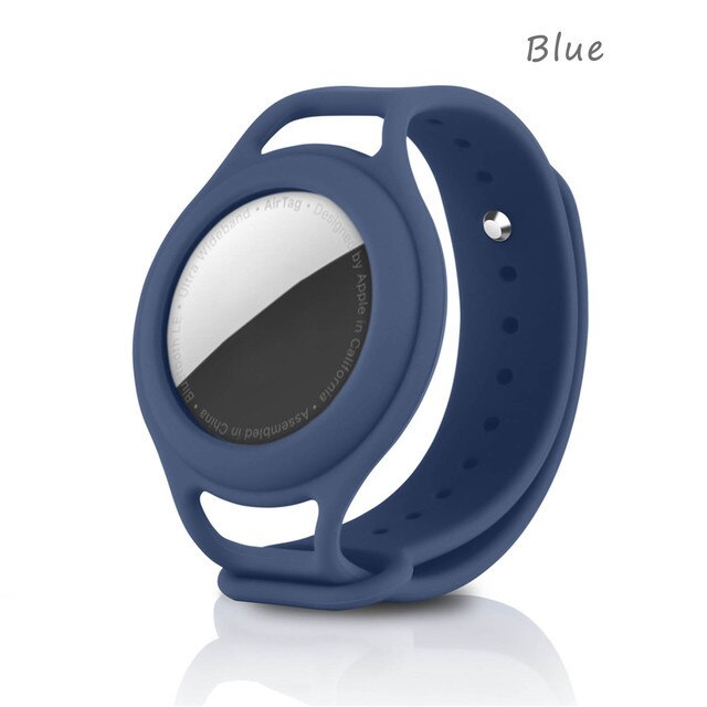 Voor Apple Airtags Kinderen Pols Bandjes Siliconen Case Air Tag Accessoires Protector Tracker Beschermhoes Voor Airtag Horlogeband: Blue