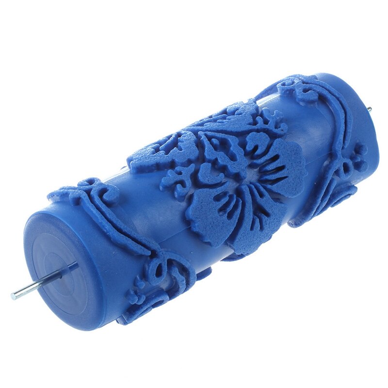 Gtbl Verf Roller Met Decoratieve Motieven Voor Machine Ontwerpen Bloemen/Blauw 15 Cm