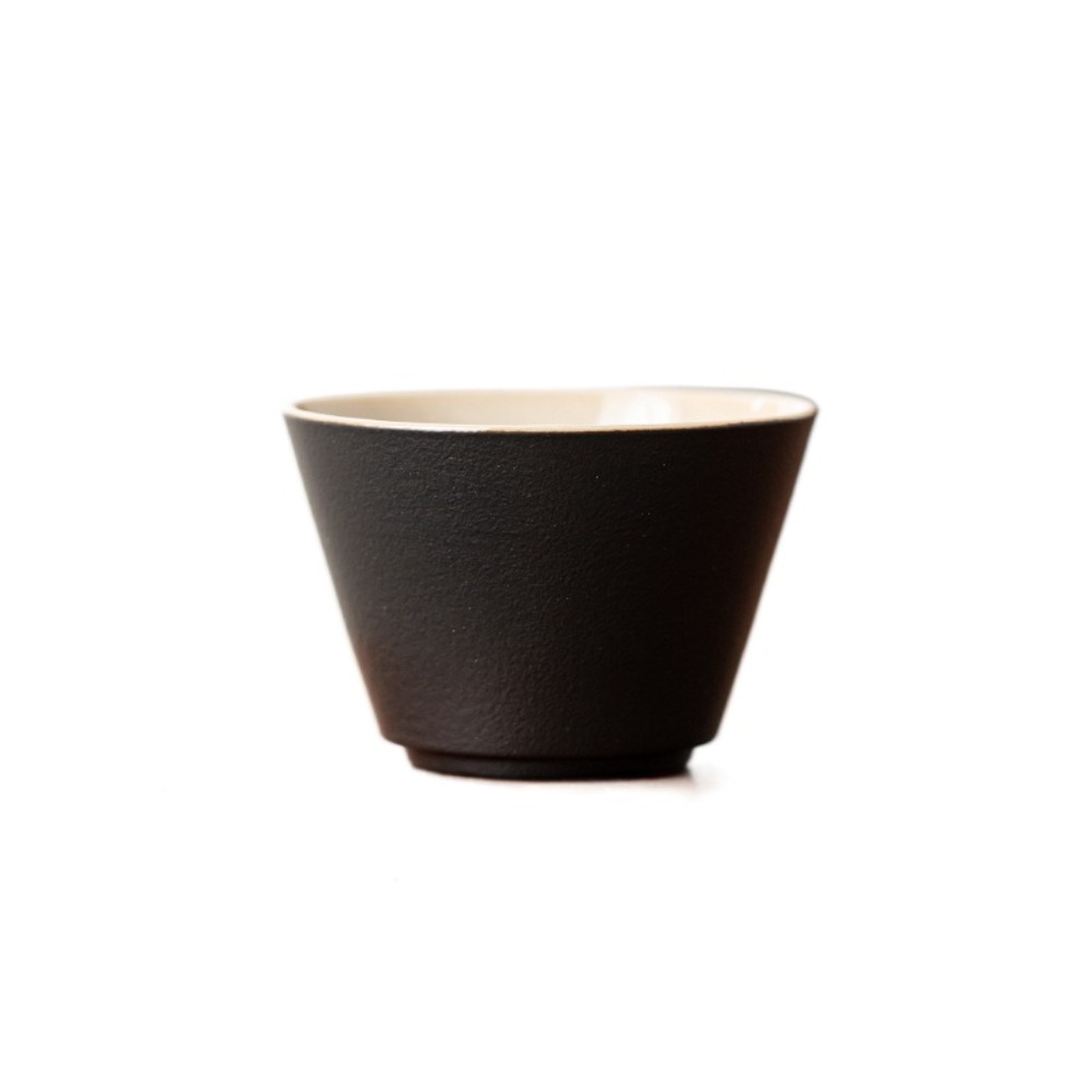 6PCS Drinkware Retro Tea Cup Black Heat-resistant Tea Bowl Luxury Handmade Single Cup Home:  Light Yellow