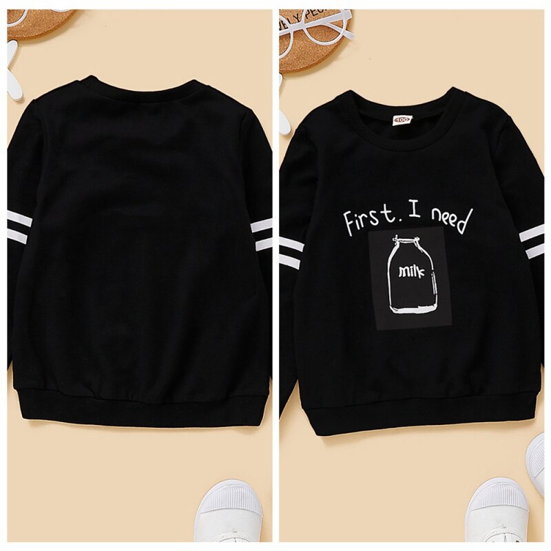 Children T-Shirts for Girls Baby Clothes Autumn Winter Boys Sweatshirt Kids Long Sleeve Letter Printed Tops