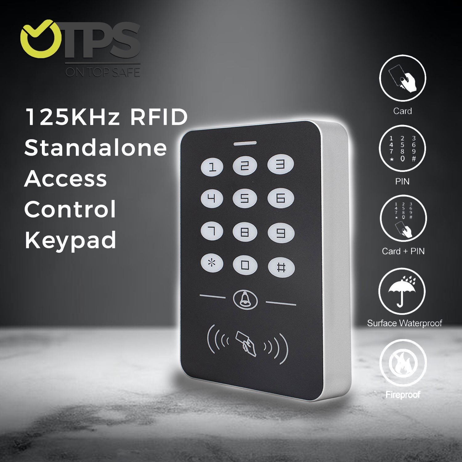 OTPS 125KHz RFID Keyboard Access Control Keypad Controller 10pcs Keyfobs for Door Access Control System Security System Home use