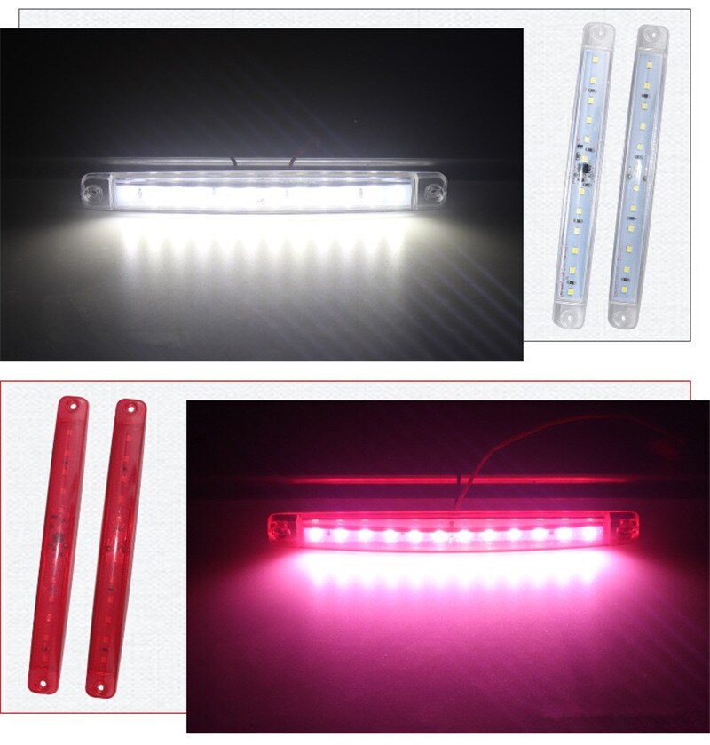 2PCS 12LED Strobe Diode Lights For Truck Bus Parking Lights Marker LED 24v Ramp Trailer Lights Flashing LED Lights For Trailers