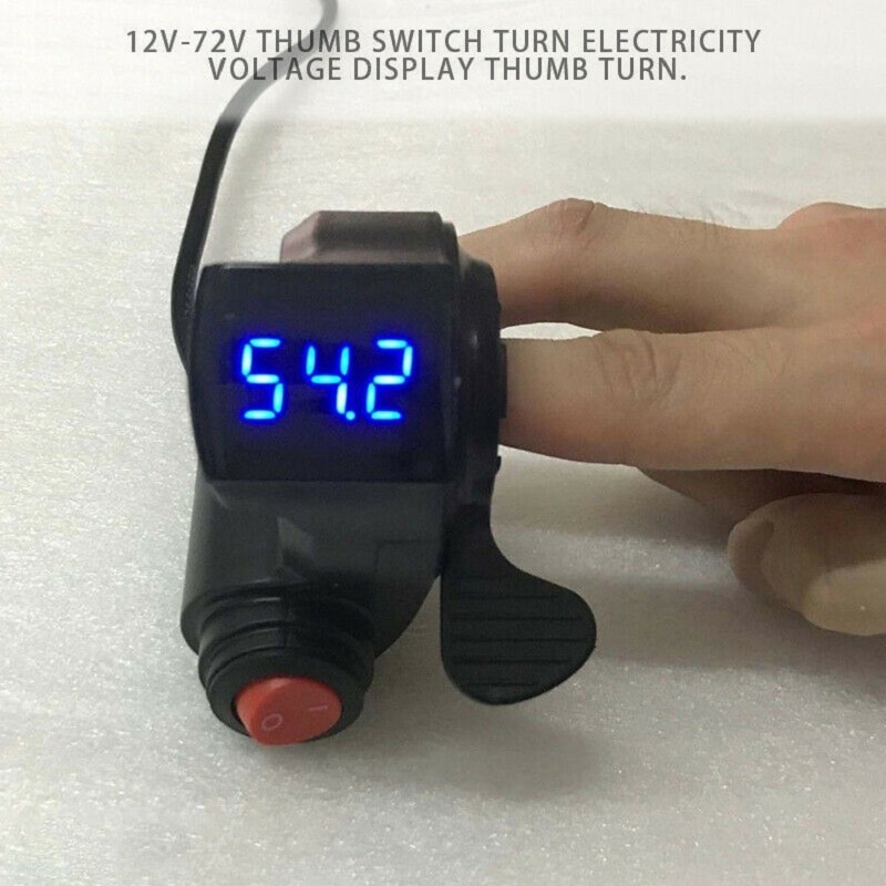 E-Fiets Thumb Throttle Met Switch Knop Batterij Capaciteit Indicator Elektrische Scooter Trigger Gaspedaal Batterij Volt Display