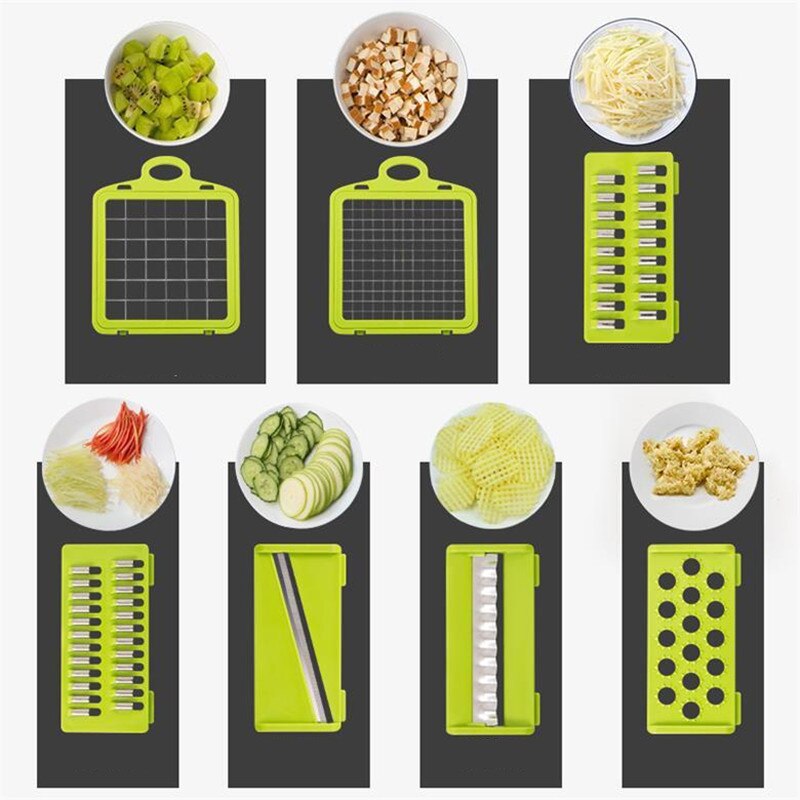 Multifunctional 10Pcs/Set Manual Slicers Home Portable Cutting Vegetable Washing Kitchen Cut Manual Food Processors Slicers Tool