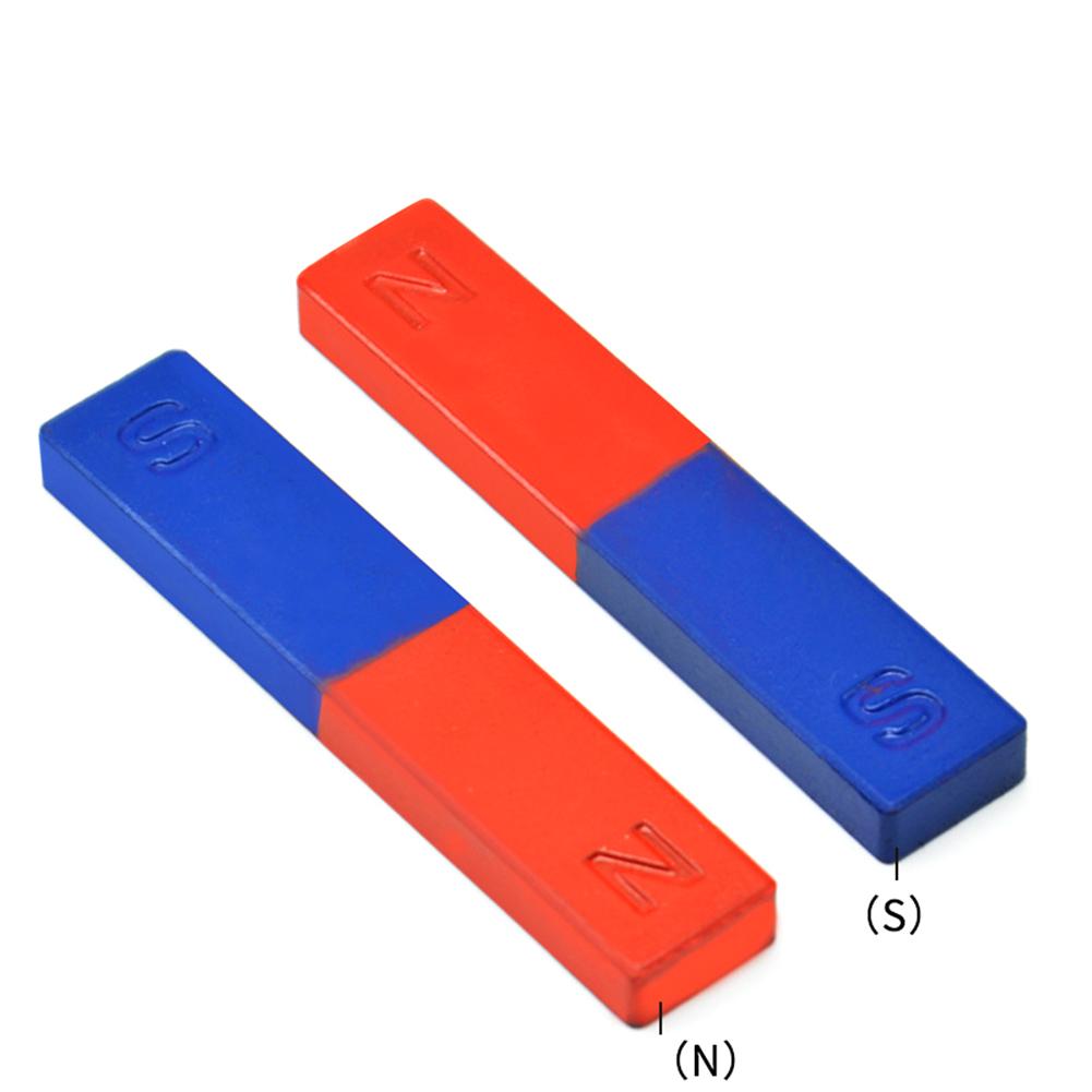 2 Stks/set Natuurkunde Experimenten Magneet Pole Onderwijs Tool Rood Blauw Geschilderd N/S Bar Magneet Voor Magnetische Veld experimenten