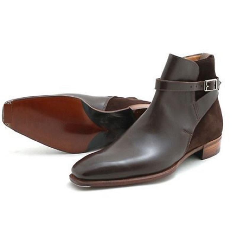 Di alta Qualità Nuovi Uomini di Modo di Cuoio Dell'unità di elaborazione Alla Moda Fibbia Stivali D'epoca di Sesso Maschile Casual Classico Chelsea Stivali Zapatos De Hombre TV686: 48