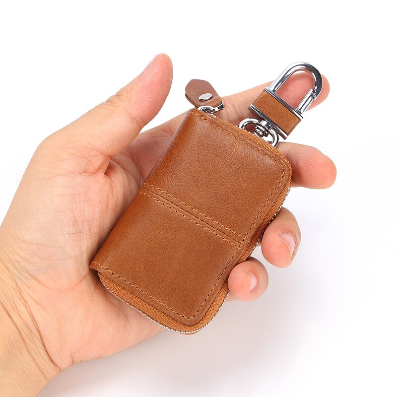Pu lederen autosleutel portemonnees heren sleutelhouder huishoudster sleutels organizer dames sleutelhanger hoes rits sleutel etui tas portemonnee