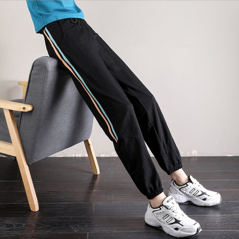 Kvinder sportsbukser cool blødt stof farve striber jogger joggingbukser til kvinder jogging sport jogger gymsport jogging bukser