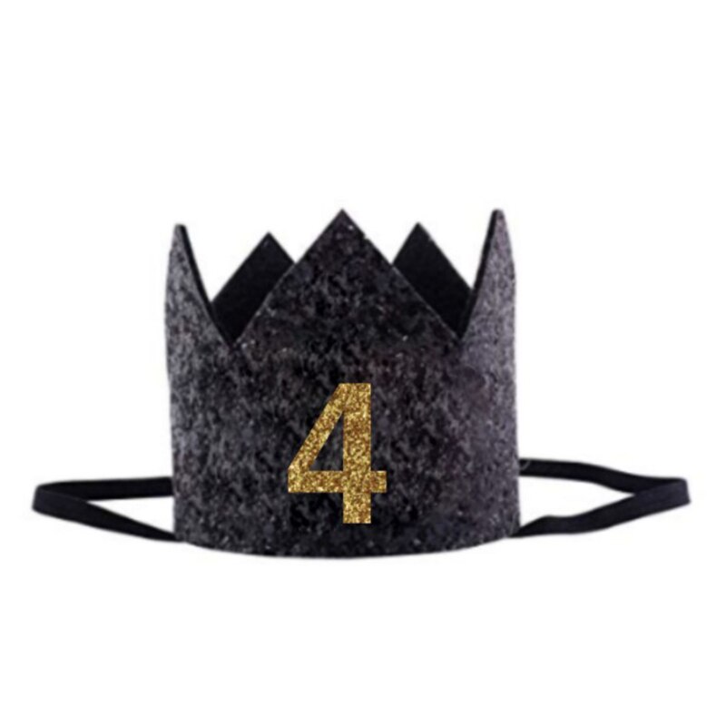 1 Pc freundlicher Neue Jahr Geburtstag Hütte Baby Geburtstag Kappe Mädchen Jungen Prinzessin Krone Erwachsene Stirnband Hairwear: 4