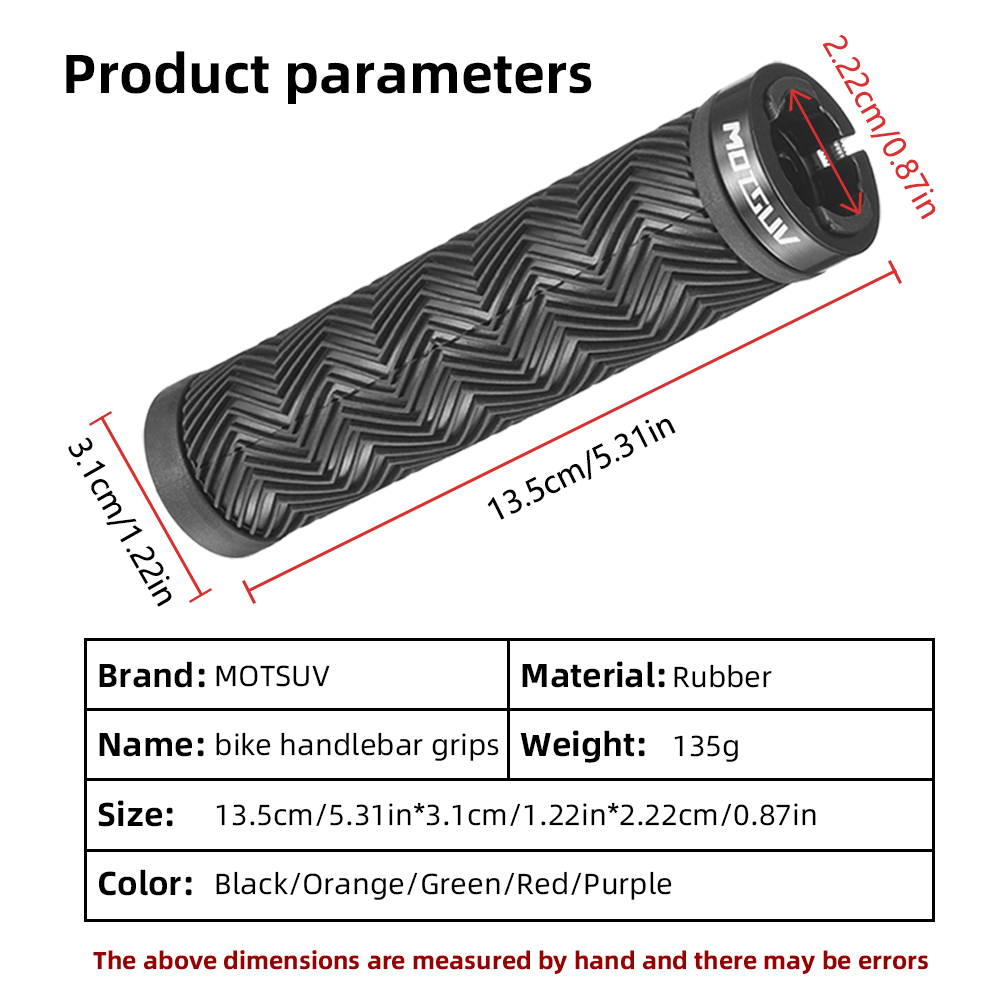 Manoplas MOTSUV para bicicleta de montaña, empuñadura de manillar de goma antideslizante, anillo de bloqueo de aleación de aluminio, corrugado, accesorios de ciclismo a prueba de golpes