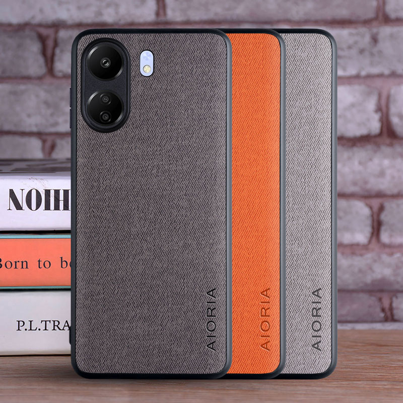 Étui pour Xiaomi Redmi 13C 14C 12C 10C 9C Poco C65 C75 C55 5G coque luxe textile cuir couverture de téléphone funda pour redmi 13c étui