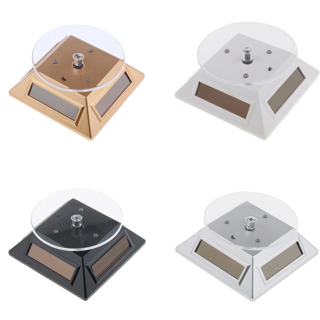 Solar Powered Rotating Rotary Phone Jewelry Display Plate Stand Turn Table Jewelry Packaging for Displaying Watches Jewelries
