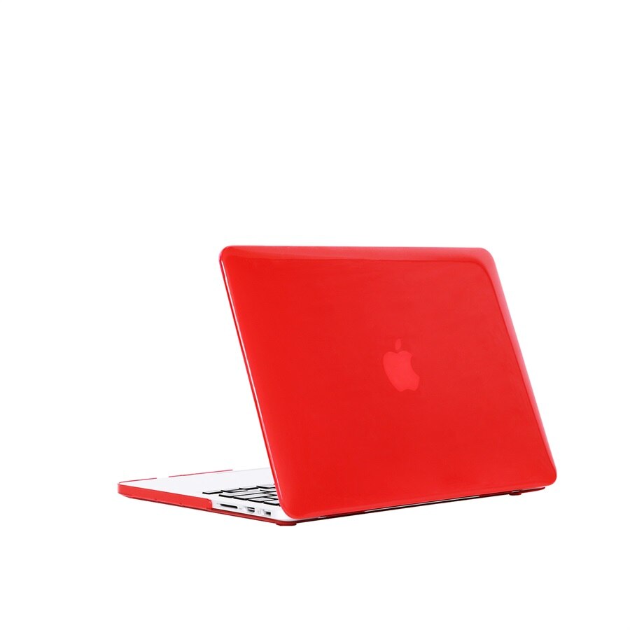 For Old Macbook Pro 13 with Retina Case, Crystal Clear Hard Case & Silicone Keyboard Cover Screen Protector for A1425 A1502: Clear Red