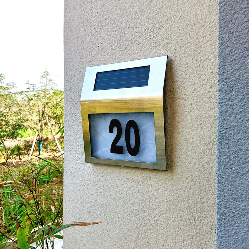 Solar Lights Outdoor solar lamp House Number Sign Lighted LEDs Doorplate Number Light for Home Yard solar garden light